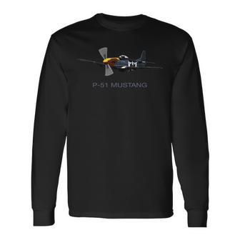 P-51 Mustang Ww2 De Avión Camiseta de manga larga - Regaloses