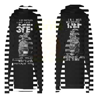 Pallas Cat T コーヒー愛好家のための朝の不満 マヌルネコ 長袖tシャツ 長袖Tシャツ - Kawaiitshirt