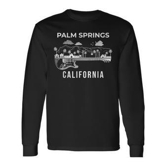 Palm Springs Skyline California Souvenir Palm Springs Long Sleeve T-Shirt | Mazezy