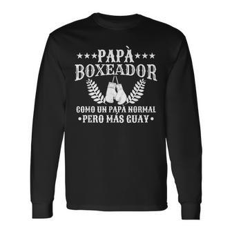 Papá Boxeador Come Un Papá Normal Pero Más Guay Boxeo Camiseta de manga larga - Regaloses