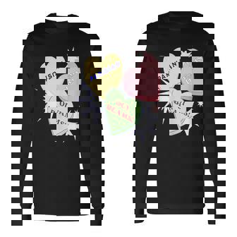 Parisian Dreams Oui Beams Candy Heart Aesthetic Pop Vibes Long Sleeve T-Shirt | Mazezy