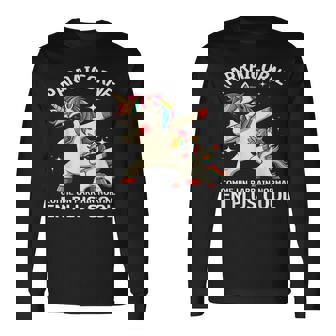 Parraicorne Humour Parrain Cadeau Licorne Dab T-shirt à manches longues - Cadeauxyz