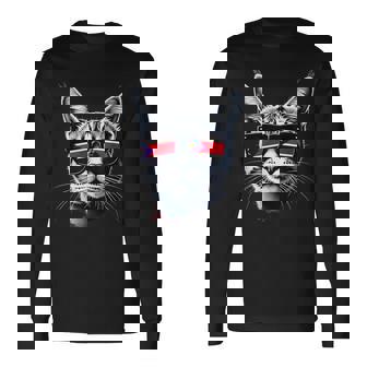 Patriotic South Sudan Tabby Cat South Sudanese Flag Long Sleeve T-Shirt | Mazezy