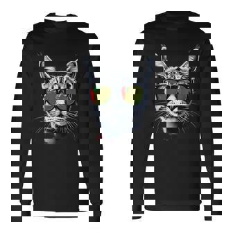 Patriotic Turkmenistan Tabby Cat Turkmen Flag Long Sleeve T-Shirt | Mazezy