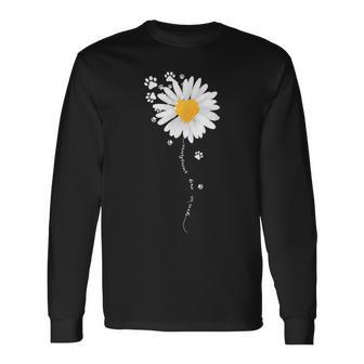Paw Full Of Daisies Paw Dog Lover Long Sleeve T-Shirt - Monsterry