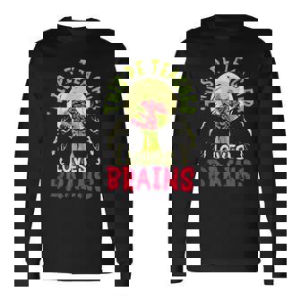 This PE Teacher Loves Brains Physical Education Halloween Tank Top Long Sleeve T-Shirt | Mazezy