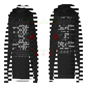 I Come In Peace Christmas Sweater Style For Couples Long Sleeve T-Shirt - Seseable