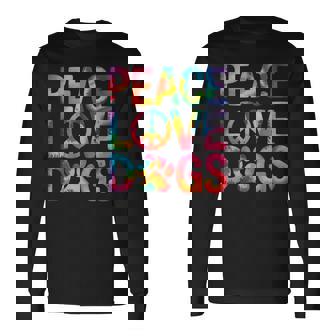 Peace Love Dogs Retro Hippie Dog Lover Long Sleeve T-Shirt | Seseable UK