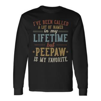Peepaw Is My Favorite Name Father's Day Peepaw Long Sleeve T-Shirt - Thegiftio UK