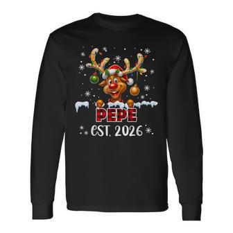 Pepe Est 2026 Christmas Reindeer Plaid Pajamas New Baby Long Sleeve T-Shirt | Mazezy