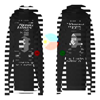 Philippines Is Calling And I Must Go フィリピン国旗シャツ 長袖Tシャツ - Kawaiitshirt