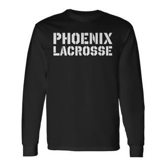 Phoenix Lacrosse Vintage Classic Lax Mascot Team Gear Long Sleeve T-Shirt - Thegiftio UK