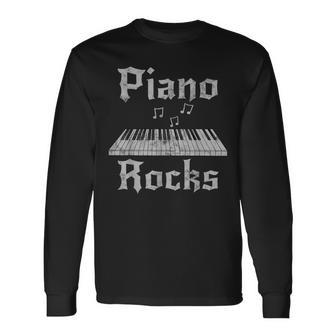 Piano Rocks Pianista Rock Músico Gótico Camiseta de manga larga - Regaloses