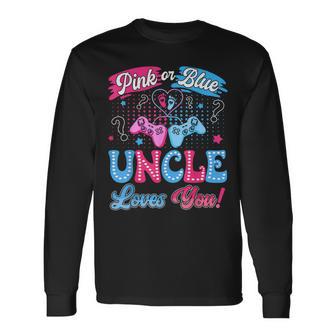 Pink Or Blue Uncle Love You Video Game Gender Reveal Long Sleeve T-Shirt | Mazezy