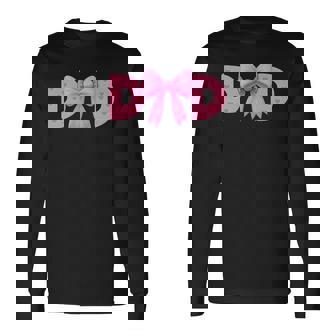 Pink Bow Dad Pocket Proud Dad Daughter Matching Fathers Day Long Sleeve T-Shirt | Seseable UK