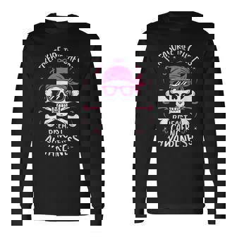 Pink Ribbon Breast Cancer Awareness Pirate Treasure Chest Long Sleeve T-Shirt - Thegiftio