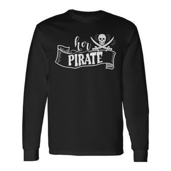 Her Pirate His Booty Holiday Vacation Matching Cruise Couple Long Sleeve T-Shirt - Thegiftio UK