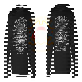 Pirate Dad Skeleton Freeboater Boating Boat Captain Pirate Long Sleeve T-Shirt | Mazezy