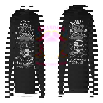 Pirate Grandma Skeleton Freeboater Boat Captain Pirate Long Sleeve T-Shirt | Mazezy