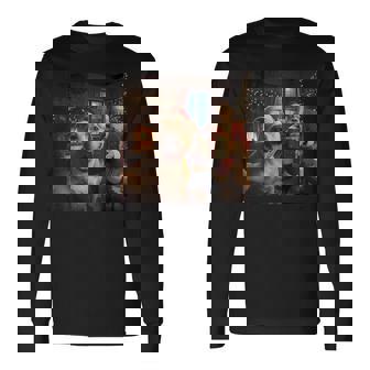 Pitbull Selfie With Santa Claus Christmas Meme Long Sleeve T-Shirt - Thegiftio