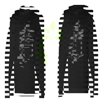 Plant Dad Plant Moms House Plan Gardener Grow Pothos Plant Long Sleeve T-Shirt | Mazezy