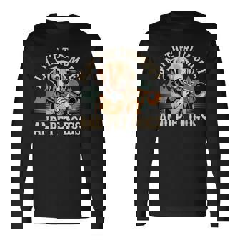 Play The Trumpet And Pet Dogs Brass Marching Band Long Sleeve T-Shirt | Mazezy