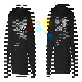 Pluto Planetistemaolar Planetas Enanos Astronauta Espacio Regalo Camiseta de manga larga - Regaloses