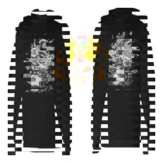 Pollo Rítmico Con Batería Para Amantes De Los Bateristas Manga Larga Camiseta de manga larga - Regaloses