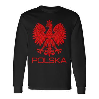 Polska Pologneymbole Aigle Polonais Drapeau Polonais Blason Emblème T-shirt à manches longues - Cadeauxyz