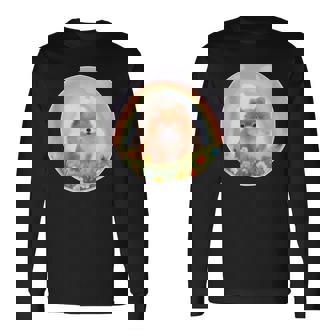 Pomeranian Rainbow Bridge Memorial Cute Colorful Dog Tank Top Long Sleeve T-Shirt | Mazezy