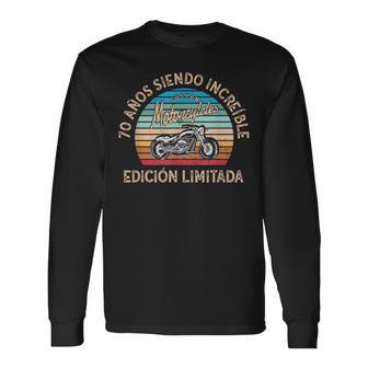 Por El 70º Cumpleaños 70 Años Para Moteros Y Motoristas Camiseta de manga larga - Regaloses