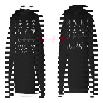 Pqrst看護師面白い心電図登録看護学生rn 長袖Tシャツ - Kawaiitshirt