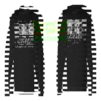 Preppy St Patrick's Day Dachshund Through The Clovers Long Sleeve T-Shirt - Thegiftio