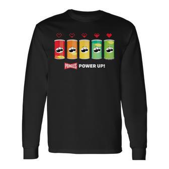 Pringles Gaming Powerup Chwarz Und Mehrfarbig Klassisch Gaming- ApparelGaming Gamernack-Fans Klassisch -Jugendliche Langarmshirts - Geschenkecke