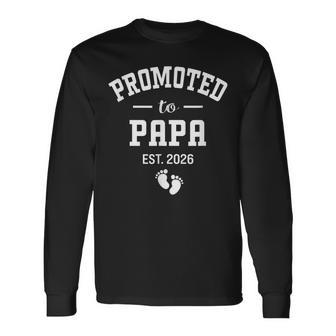 Promoted To Papa 2026 First Time Grandfather Men Long Sleeve T-Shirt - Thegiftio UK