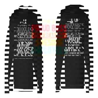 Proud Boss Employee Appreciation Retro For Boss Long Sleeve T-Shirt | Mazezy