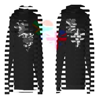 Proud British South African Expat A South Africa UK Flag Tank Top Long Sleeve T-Shirt | Mazezy