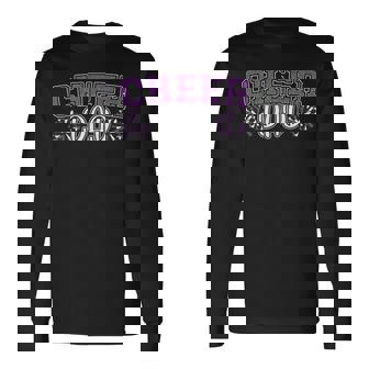 Proud Cheer Dad My Favorite Cheerleader Calls Me Dad Purple Long Sleeve T-Shirt | Mazezy