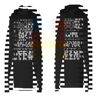 Proud Son Of Coast Guard Veteran USA Flag Tank Top Long Sleeve T-Shirt | Mazezy