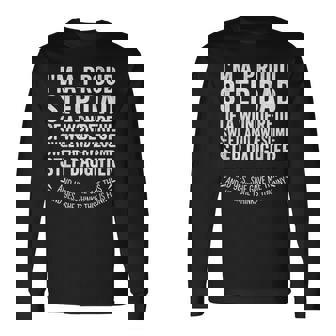 Proud Step Dad Fathers Day & Step Daughter & Stepdad Long Sleeve T-Shirt | Mazezy