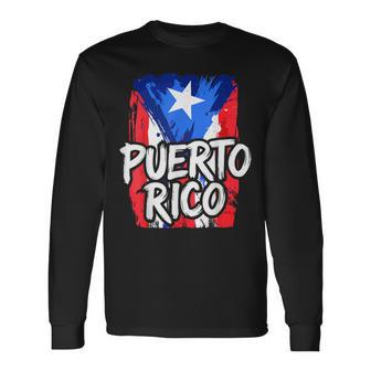 Puerto Rico Flag Boricua Rican Hispanic Heritage Long Sleeve T-Shirt - Monsterry