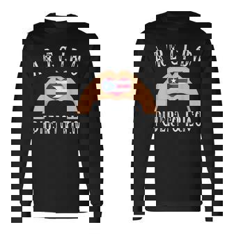Puerto Rico Flag Heart Arecibo City 長袖Tシャツ - Kawaiitshirt