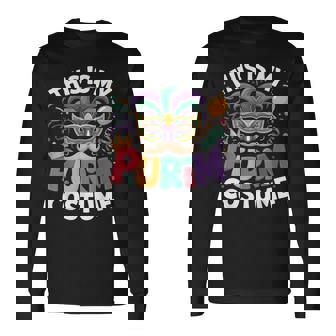 This Is My Purim Costume Jewish Holiday Mask Carnival Party Long Sleeve T-Shirt - Thegiftio