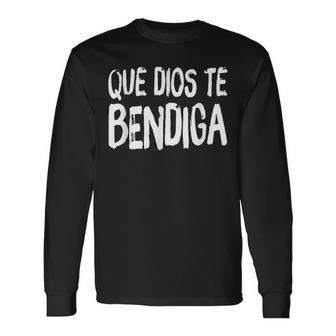 Que Dios Te Bendiga Dios Te Bendiga Cristiana Español Español Camiseta de manga larga - Regaloses