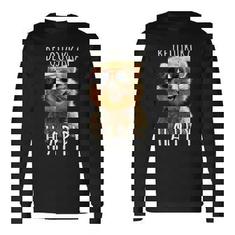 Be Quokka Happy クオッカ・ビー・クオッカ・ハッピー＆クオッカとスマイル 長袖Tシャツ - Kawaiitshirt