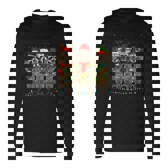 Raccoon Christmas Tree Lights Pajama Racoon Lover Xmas 2025 Long Sleeve T-Shirt | Mazezy