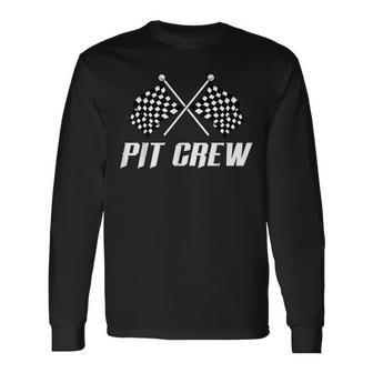 Race Car Driver Birthday Party Racing Family Pit Crew Long Sleeve T-Shirt | Mazezy