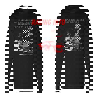 Racing Into 2Nd Birthday レースカー 2歳 幼児 男の子 長袖Tシャツ - Kawaiitshirt