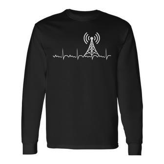 Radio Heartbeat Ham Radio Regalo Operador De Radio Camiseta de manga larga - Regaloses