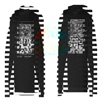 Raised In A Cage Baseball Training Batting Cage Long Sleeve T-Shirt | Mazezy